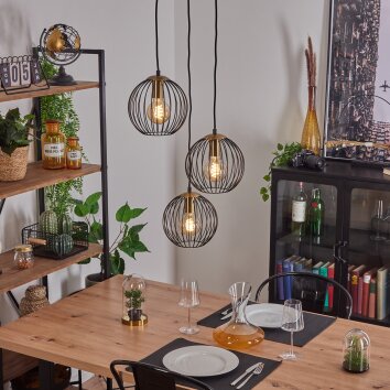 BUIHOMAU Pendant Light black, 3-light sources