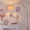 WIBY Floor Lamp matt nickel, 1-light source, Fabric lampshade