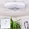 CHAM Ceiling Light LED chrome, white, 2-light sources, Remote control, Colour changer