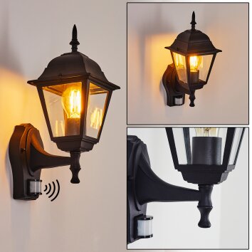 NAOFE Outdoor Wall Light black, 1-light source, Motion sensor