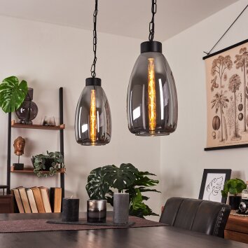 LAROBE Pendant Light black, 2-light sources