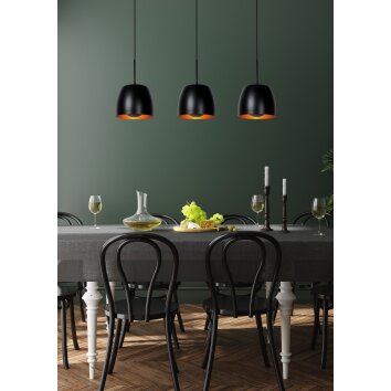 Lucide NOLAN Pendant Light black, 3-light sources