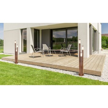 Globo BOSTON path light Dark wood, 3-light sources