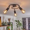ERMATINGEN Ceiling Light dark brown, matt nickel, 3-light sources