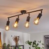 ERMATINGEN Ceiling Light dark brown, matt nickel, 4-light sources