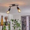 ERMATINGEN Ceiling Light dark brown, matt nickel, 2-light sources