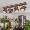 HERFORD Ceiling Light Dark wood, 4-light sources
