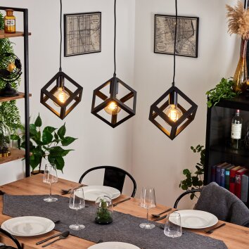 MELIDE Pendant Light black, 3-light sources