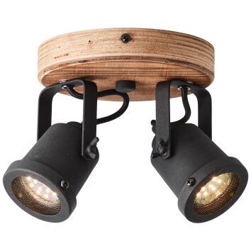 Brilliant INGE Spotlight Dark wood, 2-light sources