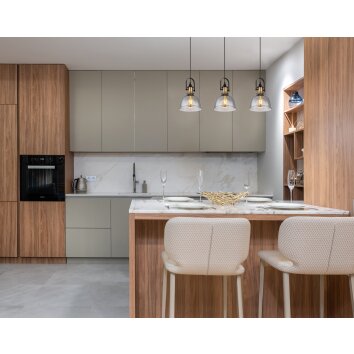 Globo DOROTHEA Pendant Light brass, black, 3-light sources