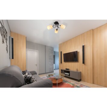 Globo ENGELBERT Ceiling Light black, 3-light sources