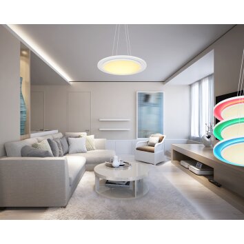 Globo MURPHY Pendant Light LED white, 1-light source, Remote control, Colour changer