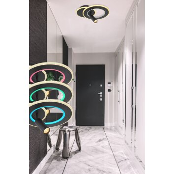 Globo MARIAN Ceiling Light LED black, 1-light source, Remote control, Colour changer