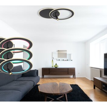 Globo MARIAN Ceiling Light LED black, 1-light source, Remote control, Colour changer