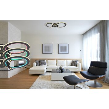 Globo MARIAN Ceiling Light LED black, 1-light source, Remote control, Colour changer