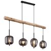 Globo BLACKY Pendant Light Dark wood, black, 4-light sources