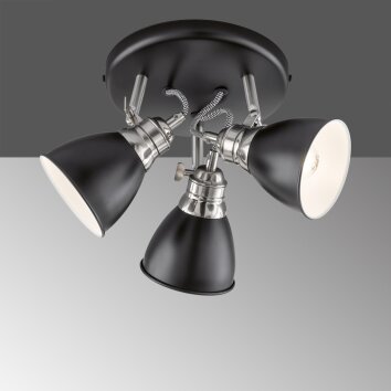 Fischer-Honsel WALES Ceiling Light black, 3-light sources