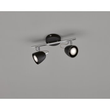 FHL-easy GEMMA Ceiling Light chrome, black, 2-light sources