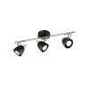 FHL-easy GEMMA Ceiling Light chrome, black, 3-light sources