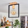 BERGO Ceiling Light Wood like finish, Ecru, black, 1-light source
