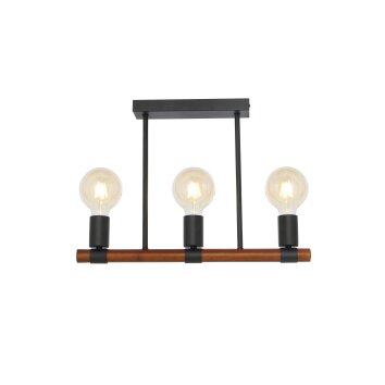 Globo HEINRICH Ceiling Light Dark wood, black, 3-light sources