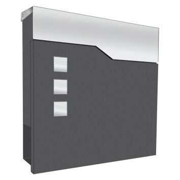 LCD DUSENBACH letterbox stainless steel, black