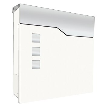 LCD DUSENBACH letterbox stainless steel, white