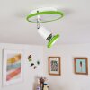 CABRI Ceiling Light LED chrome, green, white, 1-light source
