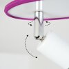 CABRI Ceiling Light LED chrome, purple, white, 1-light source