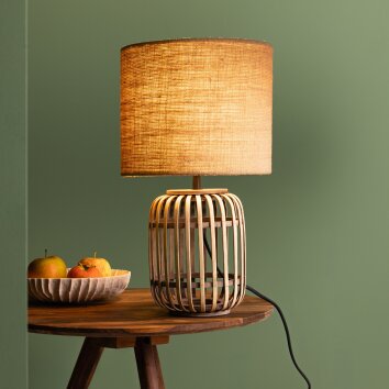 Brilliant WOODROW Table lamp Ecru, 1-light source