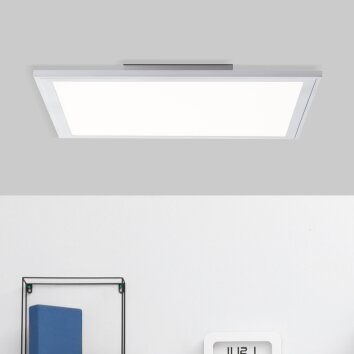 Brilliant FLAT Ceiling Light LED silver, 1-light source, Remote control