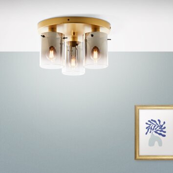 Brilliant OSAKI Ceiling Light gold, 3-light sources