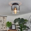 WICHITA Ceiling Light smoke coloured, black, 1-light source