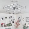 LITHGOW Ceiling Light LED silver, 2-light sources, Remote control, Colour changer