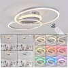 LITHGOW Ceiling Light LED silver, 2-light sources, Remote control, Colour changer