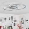 LITHGOW Ceiling Light LED silver, 2-light sources, Remote control, Colour changer