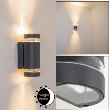INGLEWOOD Outdoor Wall Light anthracite, 2-light sources