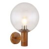 Globo OSSY Outdoor Wall Light stainless steel, Wood like finish, 1-light source