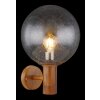 Globo OSSY Outdoor Wall Light stainless steel, Wood like finish, 1-light source