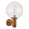 Globo OSSY Outdoor Wall Light stainless steel, Wood like finish, 1-light source