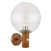 Globo OSSY Outdoor Wall Light stainless steel, Wood like finish, 1-light source, Motion sensor