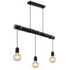Globo GREGOR Pendant Light Dark wood, black, 3-light sources