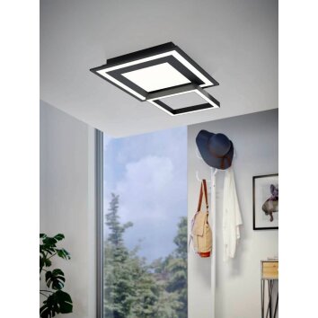 Eglo SAVATARILA-Z Ceiling Light LED black, 8-light sources, Colour changer
