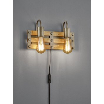Mallard Wall Light Light wood, silver, 2-light sources