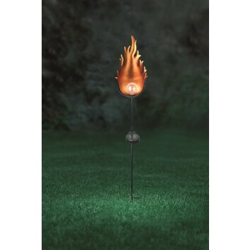 Globo ILLUMA solar light LED gold, rust-coloured, 1-light source