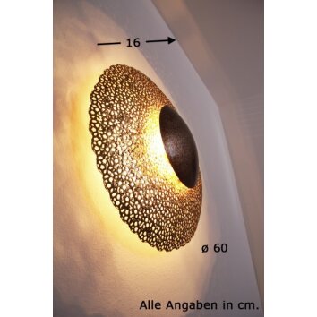 Holländer UTOPISTICO wall light brown, gold, brass, 2-light sources