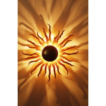 Holländer Sonne wall light gold, brass, 2-light sources