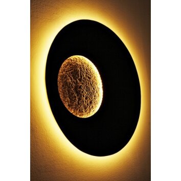 Holländer LUNA wall light LED brown, gold, 1-light source