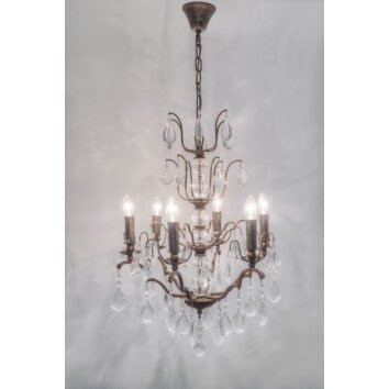 Holländer CRISTALLO hanging light brown, gold, 6-light sources