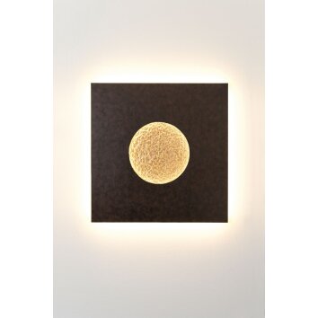 Holländer LUNA wall light LED brown, gold, black, 1-light source